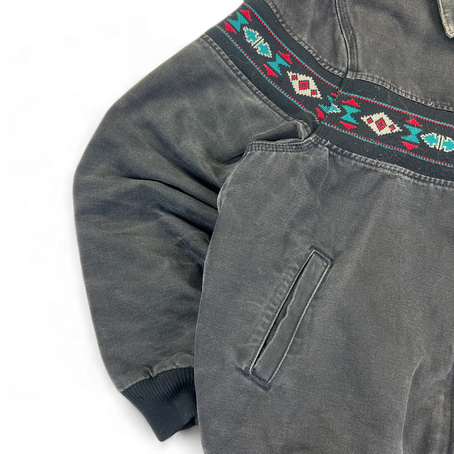 Vintage 1990's Carhartt J7791 Aztec Jacket Black Size XL