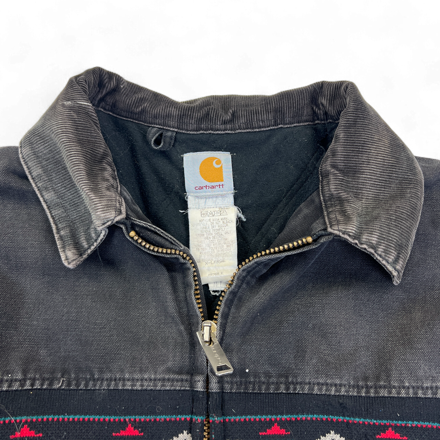 Vintage 1990's Carhartt J7791 Aztec Jacket Black Size XL