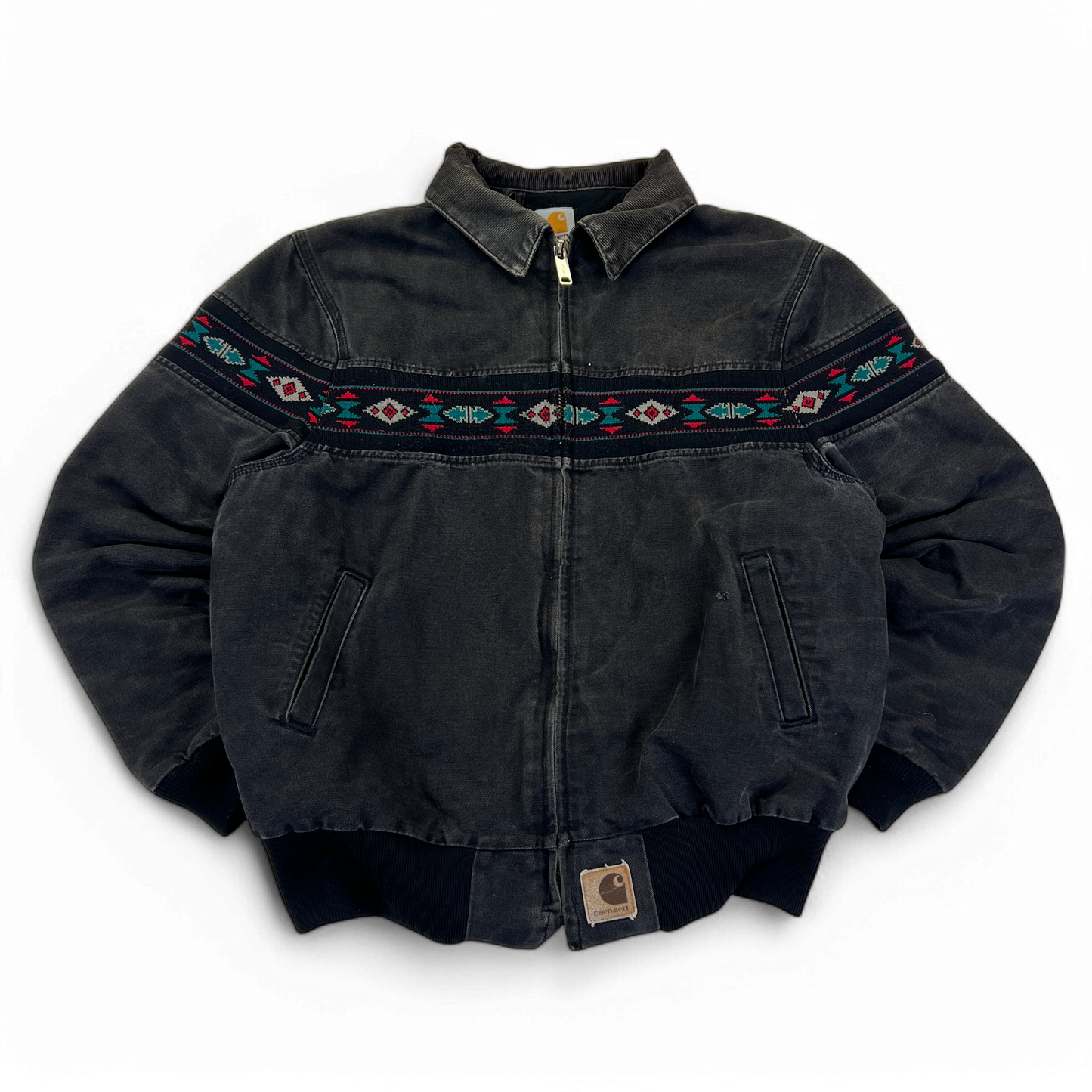Vintage 1990's Carhartt J7791 Aztec Jacket Black Size XL