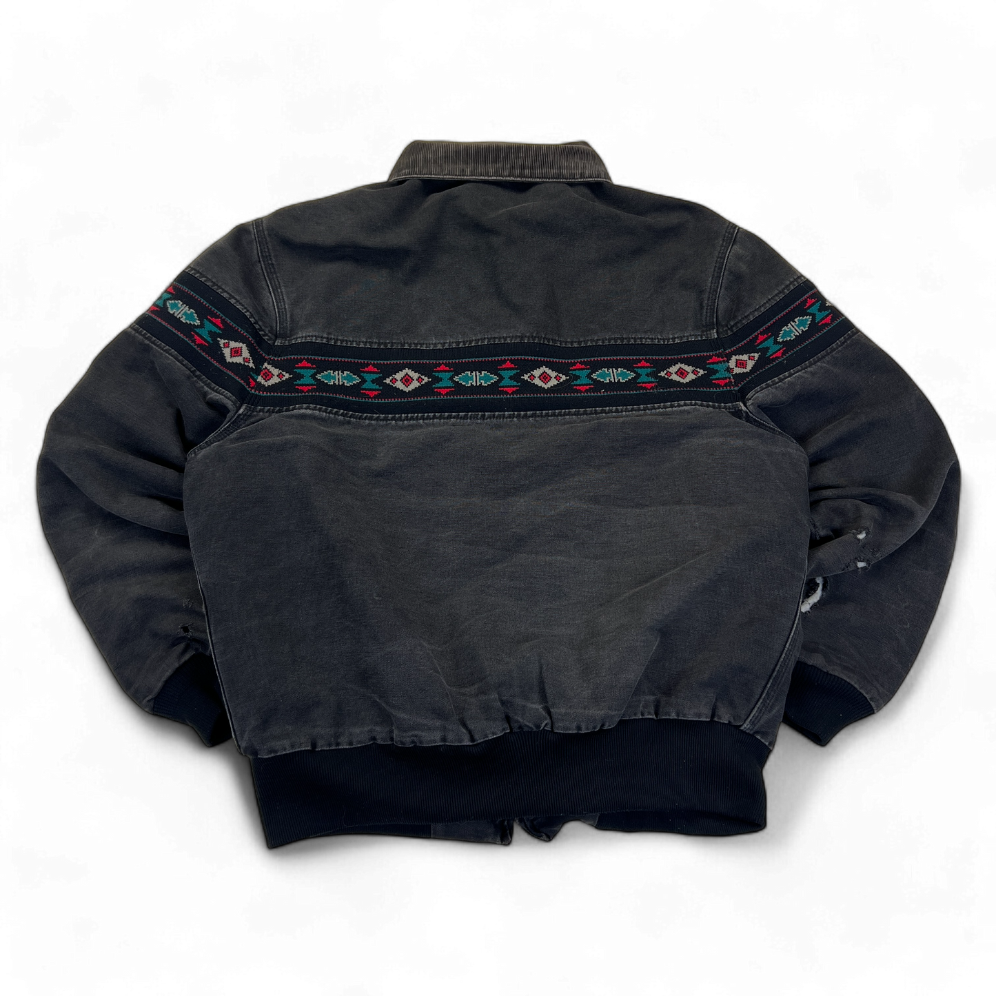 Vintage 1990's Carhartt J7791 Aztec Jacket Black Size XL