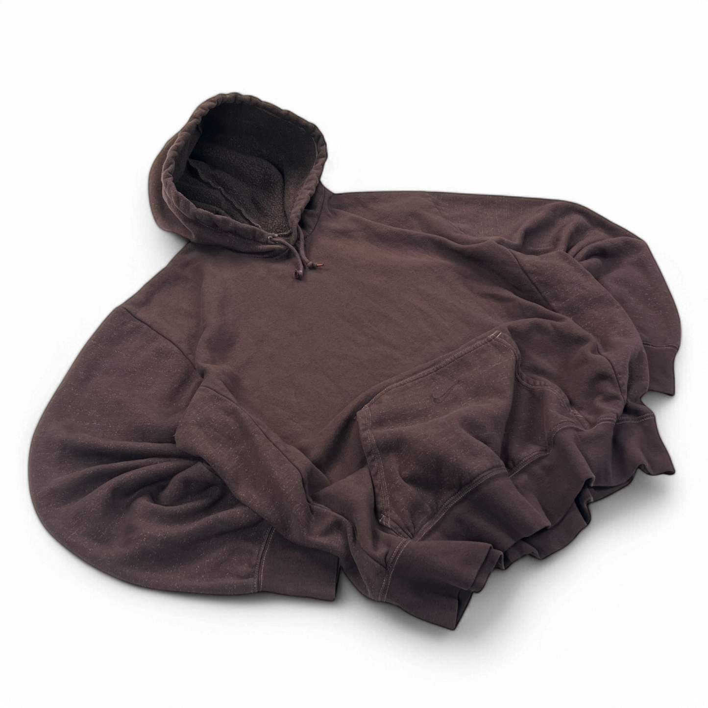 Vintage Nike Pocket Swoosh Hoodie Tonal Dark Brown Size XL