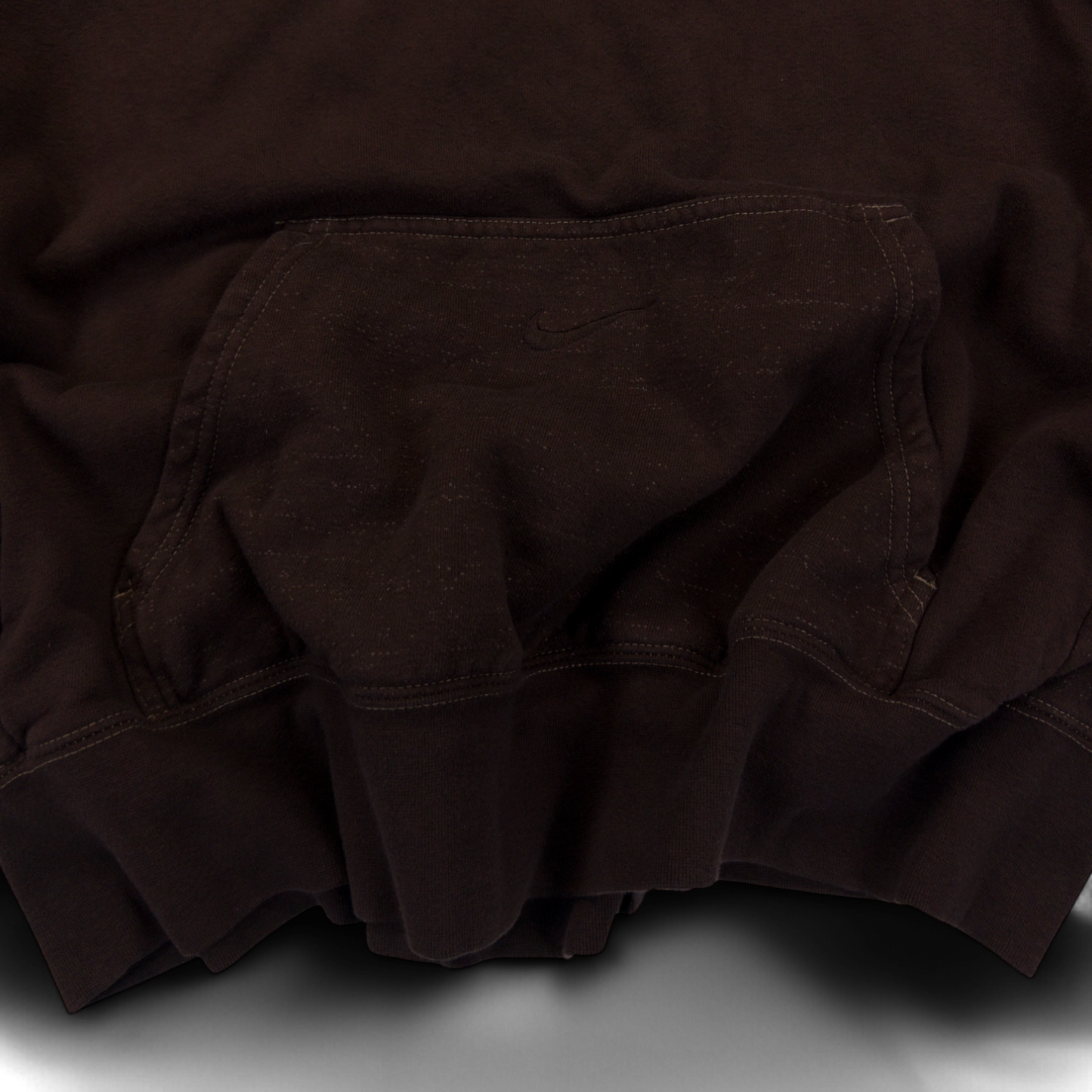 Vintage Nike Pocket Swoosh Hoodie Tonal Dark Brown Size XL