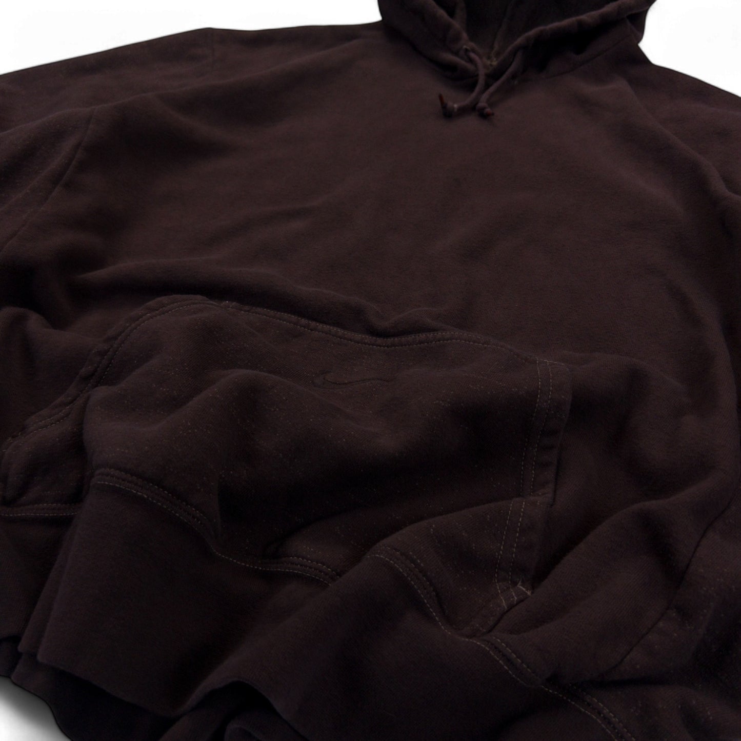 Vintage Nike Pocket Swoosh Hoodie Tonal Dark Brown Size XL