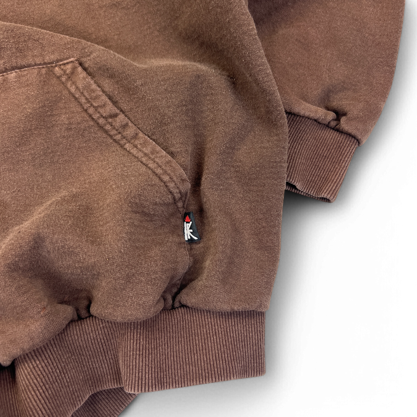 Vintage Chocolate Brown Cropped Hoodie Size Medium