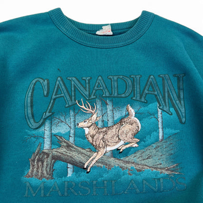 Vintage 1990's Northern Reflections Canada Crewneck Teal Size Large